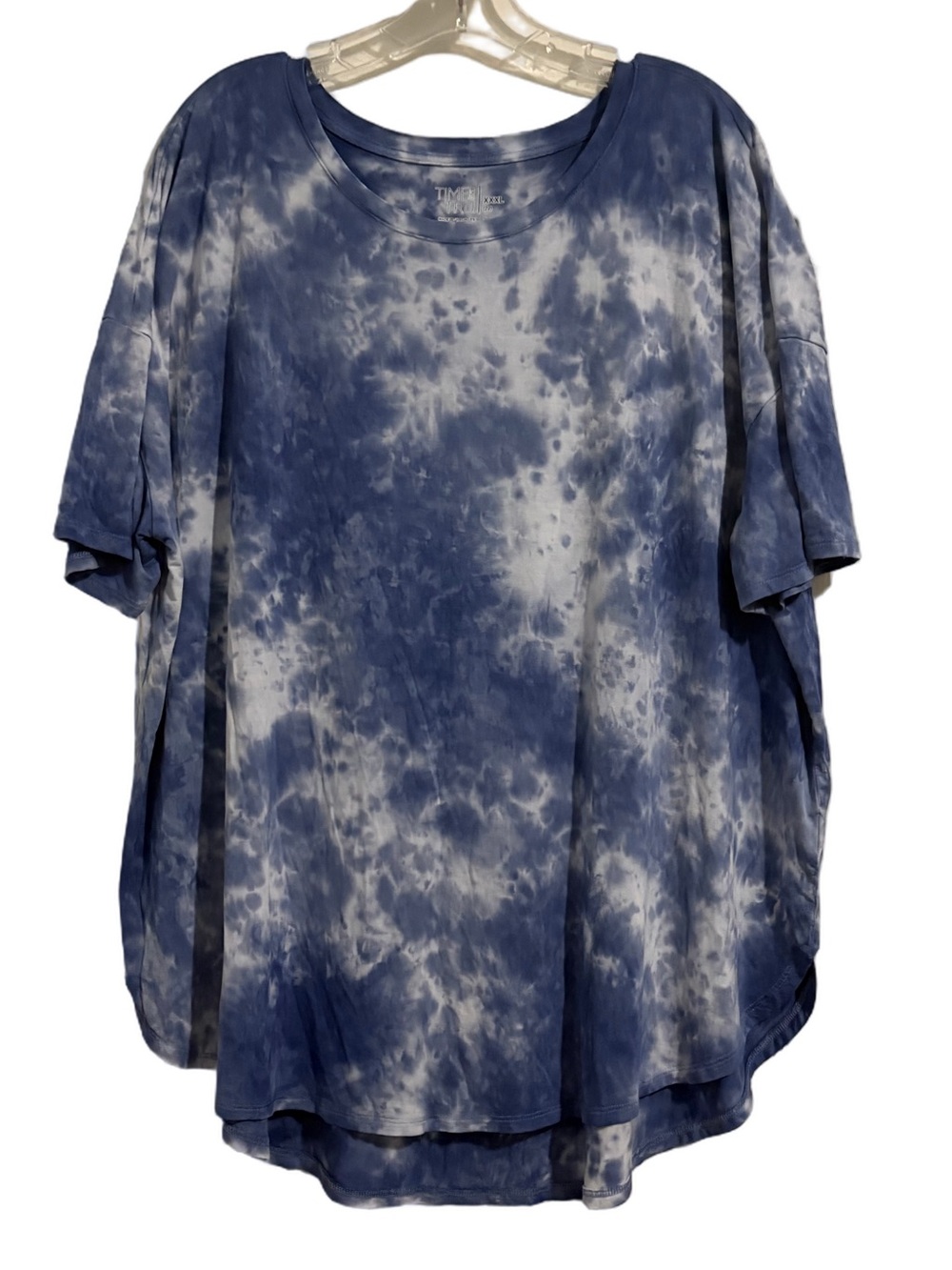 Time and Tru Blue Tie-Dye Short Sleeve Tee